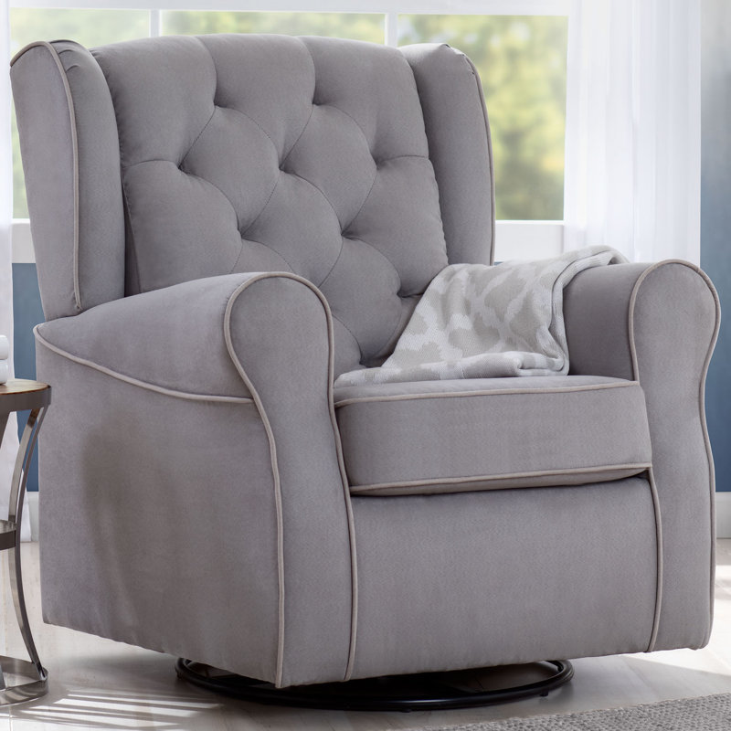 Delta Children Emerson Nursery Glider Swivel Rocker Chair Dove Grey Soft Grey